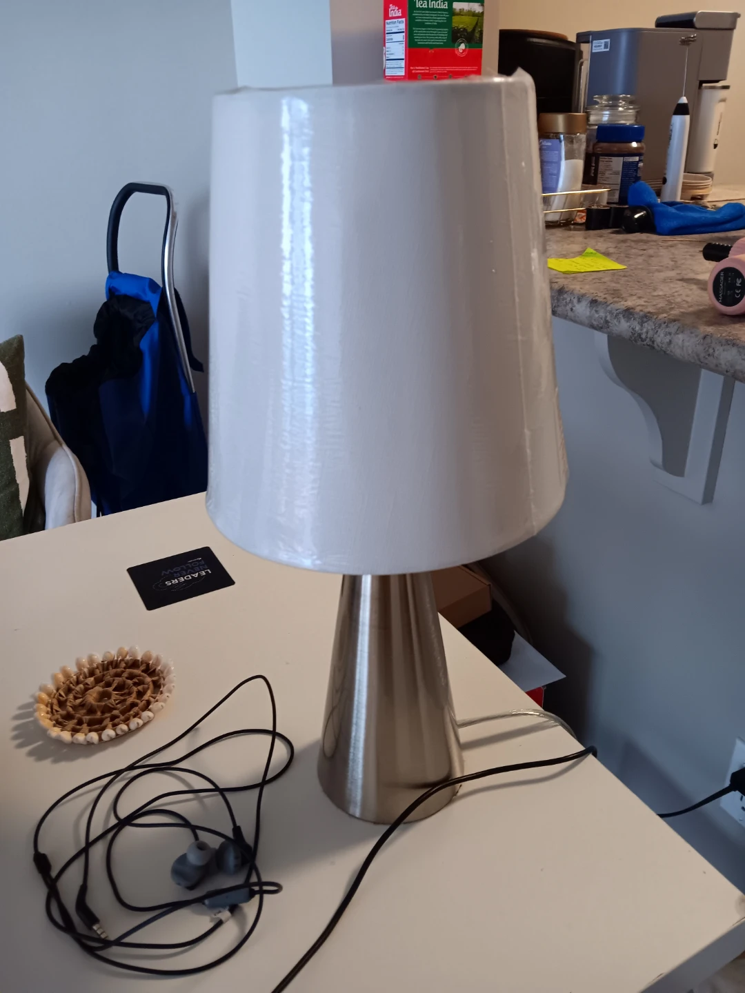 White Drum Shade Table Lamp