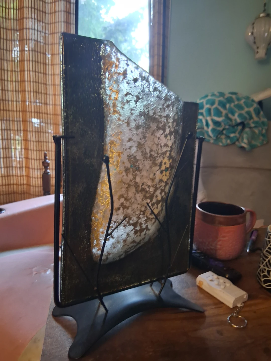 Decorative Glass Panel with Metal Stand - photo 2