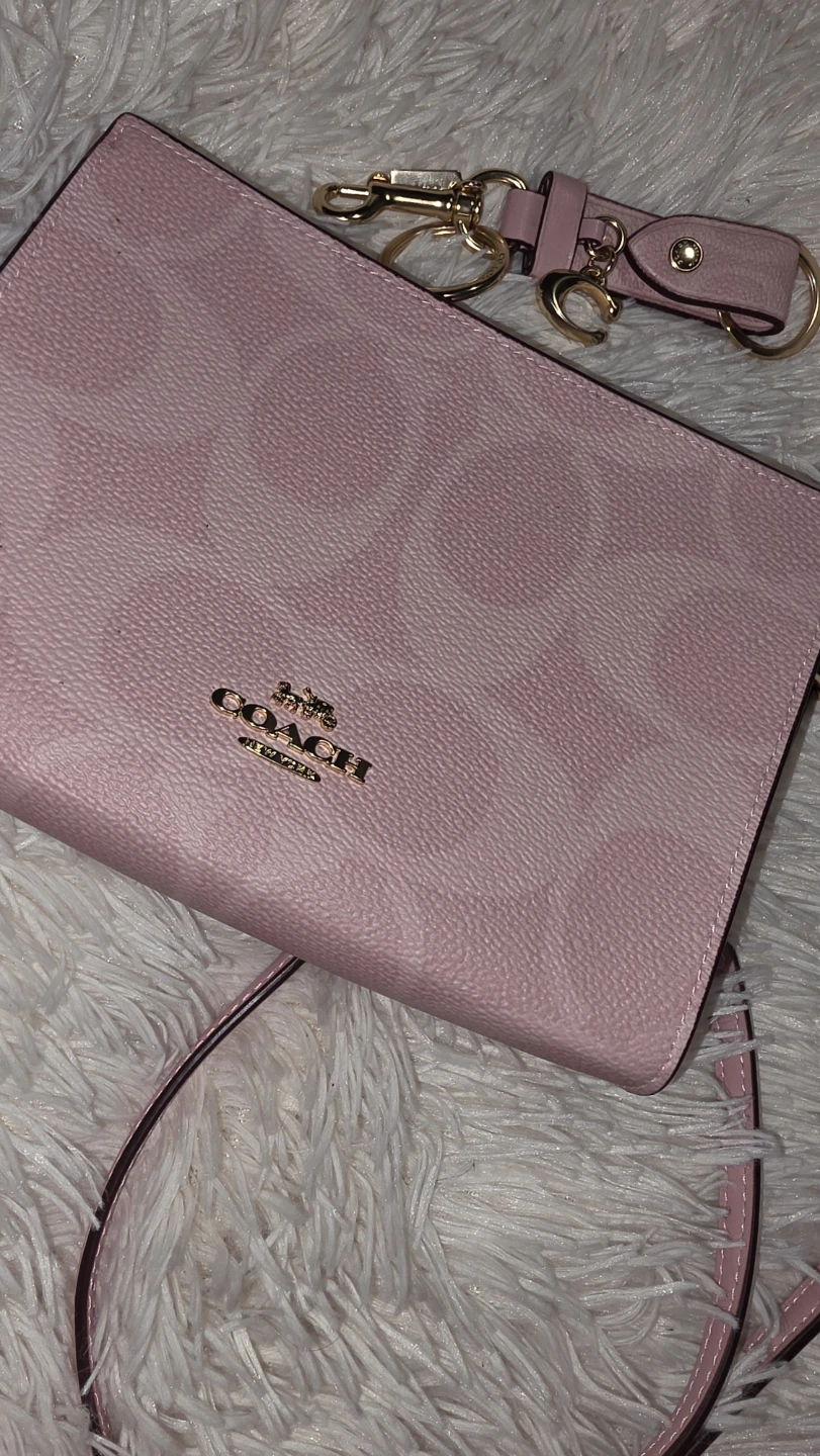 Coach Pink Leather Crossbody Bag with Keychain - photo 5