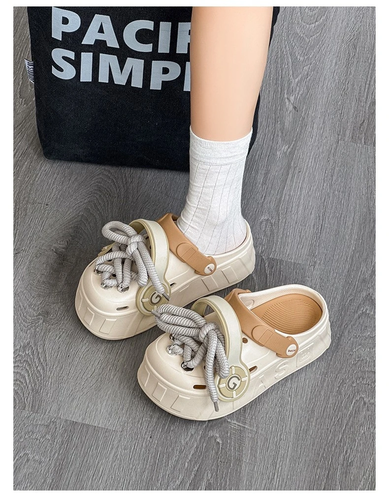 Platform Clogs with Decorative Laces - photo 3