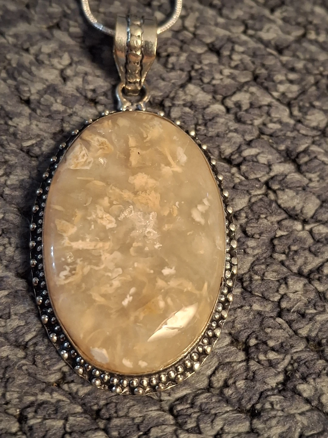 Sterling Silver Adventurine  Necklace