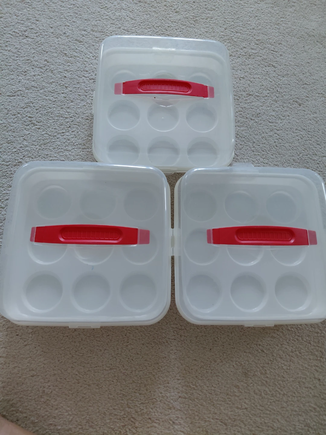 Plastic Cupcake Carriers with Red Handle. 3 available - photo 2