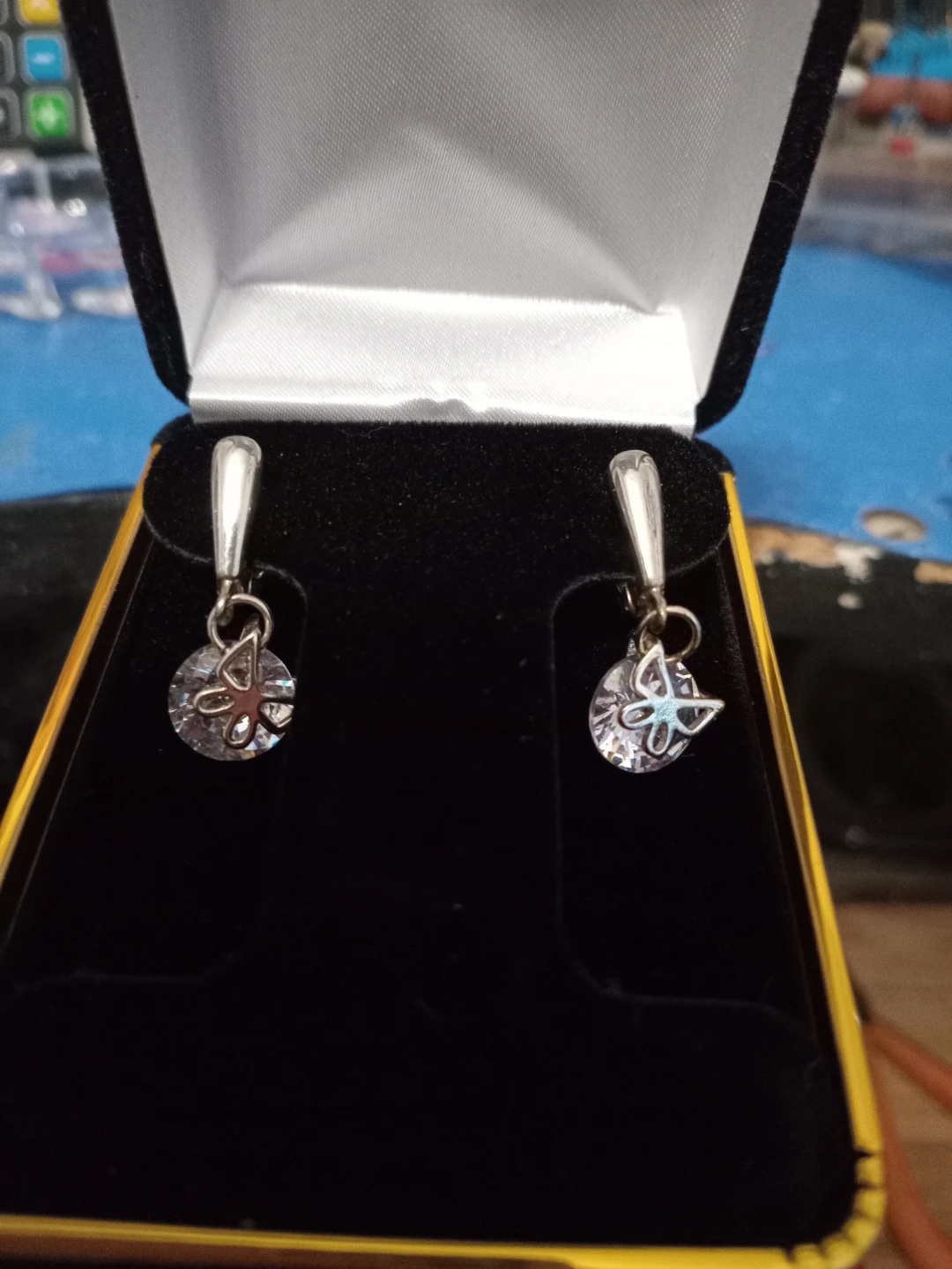 Sparkling Butterfly Drop Earrings