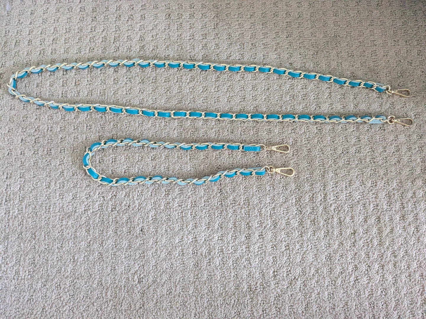 Chain and real leather Shoulder Strap