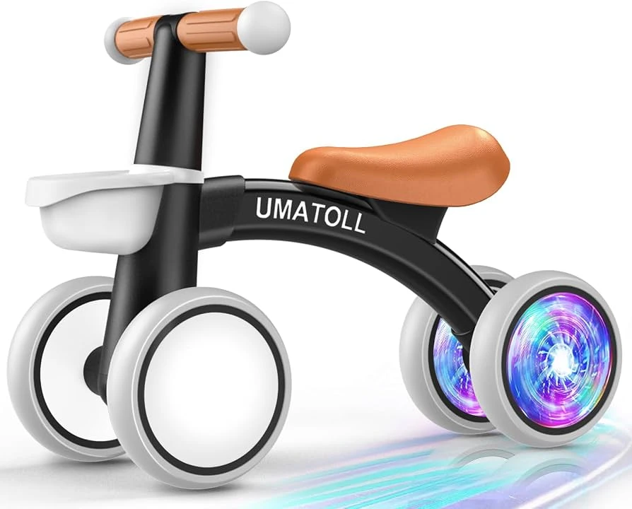 Brand New Black Baby Balance Bike with Lighted Wheels