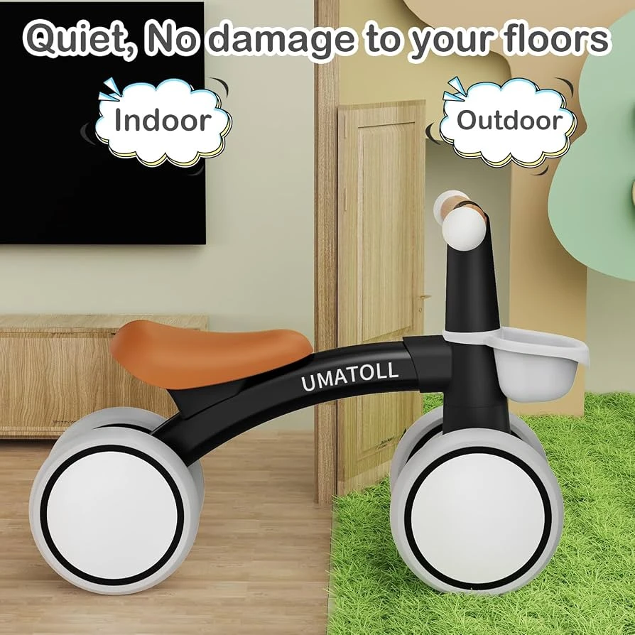 Brand New Black Baby Balance Bike with Lighted Wheels - photo 3