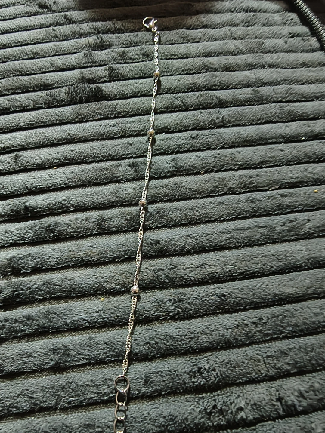 Silver-tone Chain Bracelet with Beads