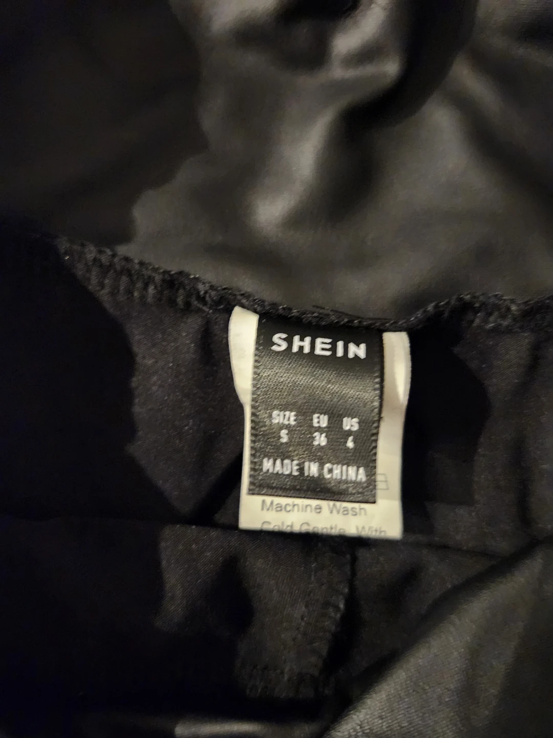 SHEIN Black Faux Leather Biker Shorts Size S - photo 2