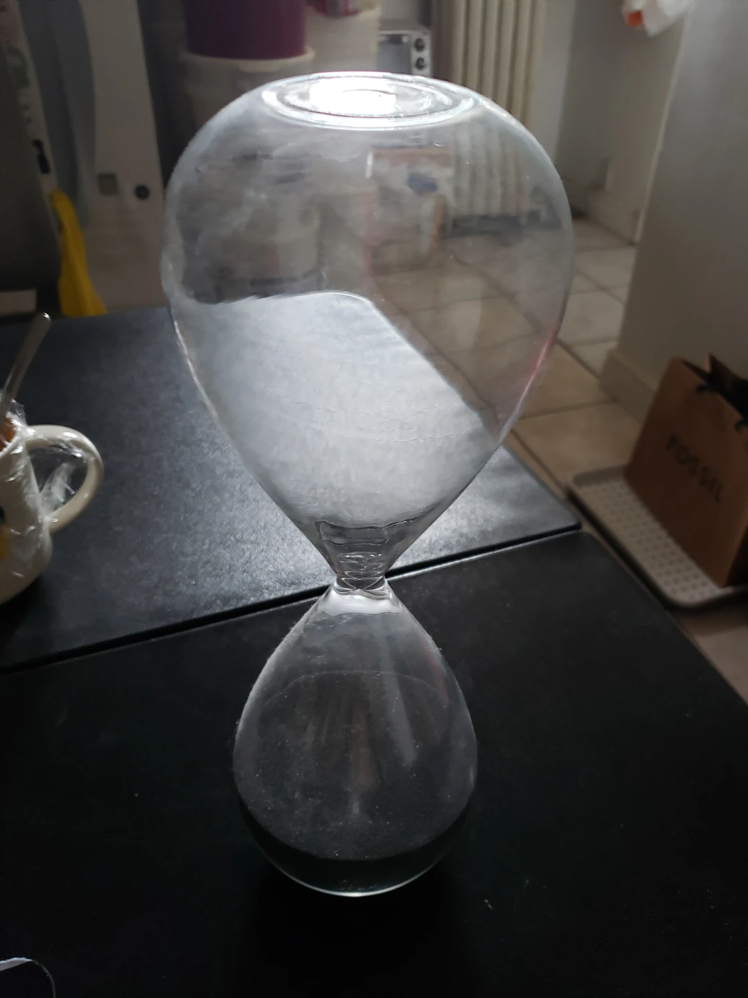 Glass Hourglass Timer with Black Sand - photo 2