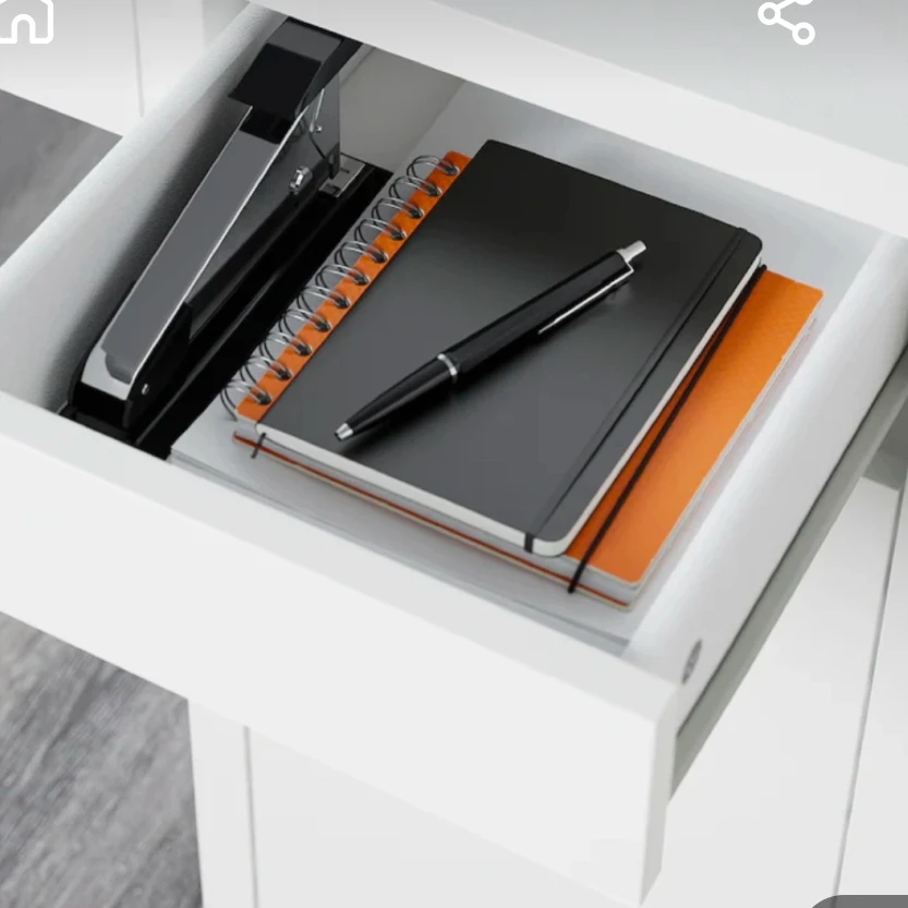 White Desk with Drawer - photo 2
