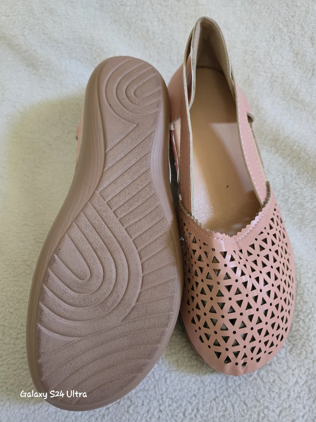 Pink Ballet Flats with Perforated Design - photo 2