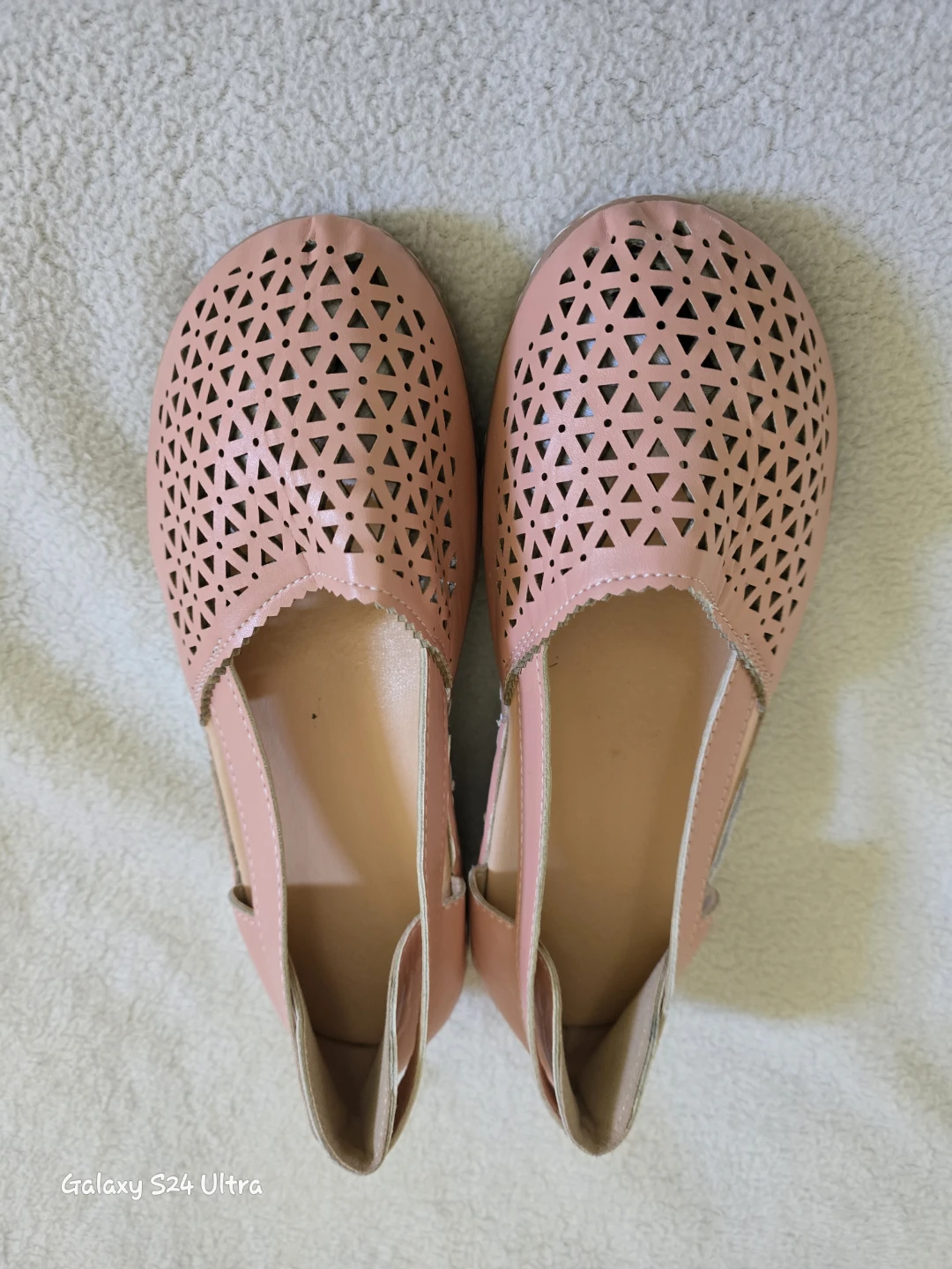 Pink Ballet Flats with Perforated Design - photo 3