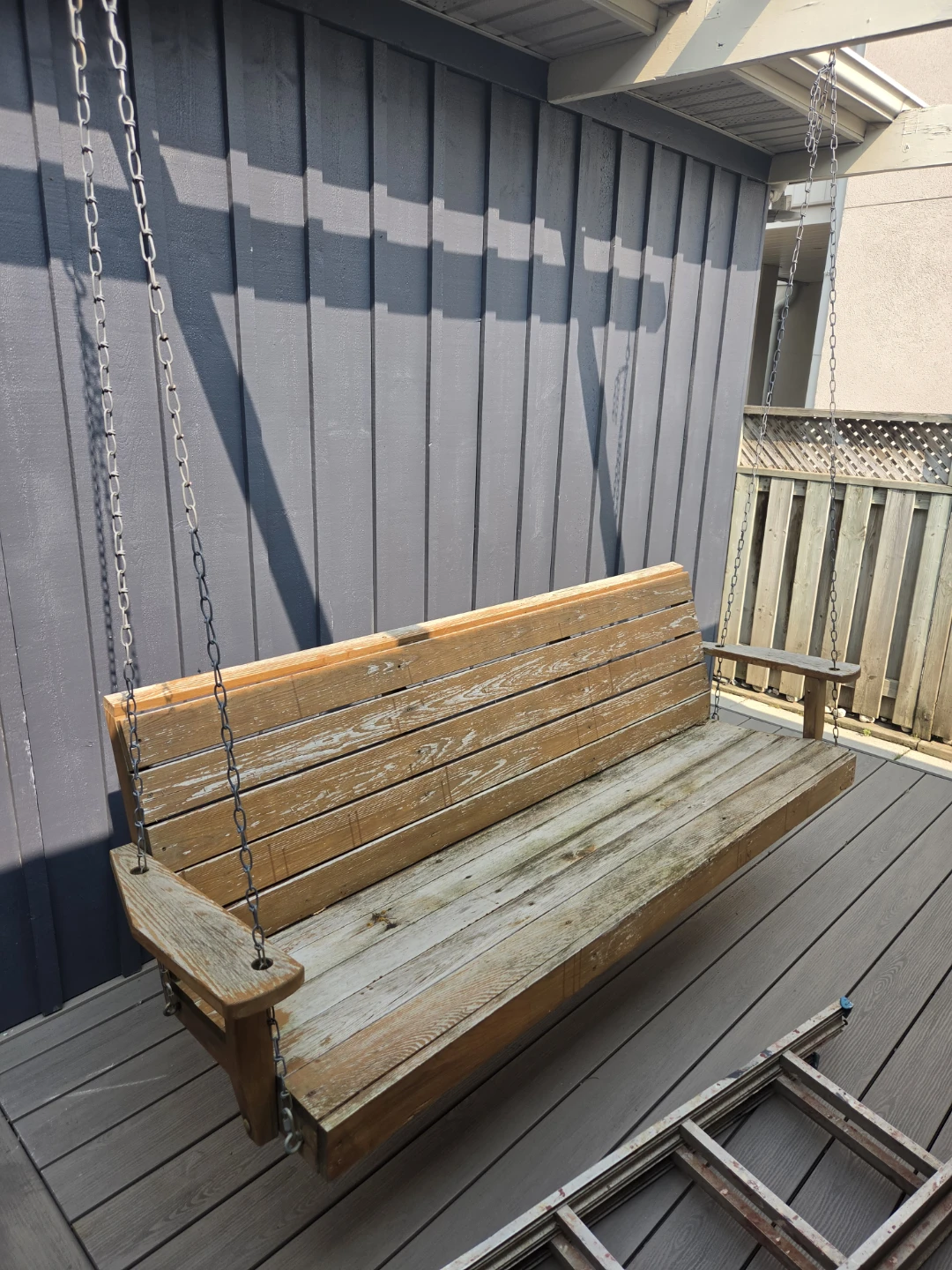 Wooden Outdoor Swing Bench