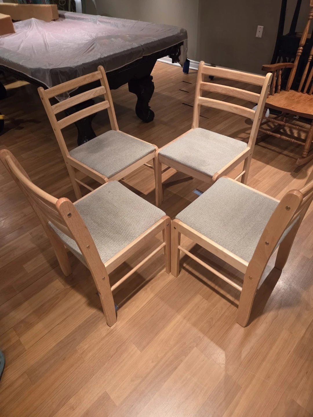 Set of 4 Wooden Dining Chairs