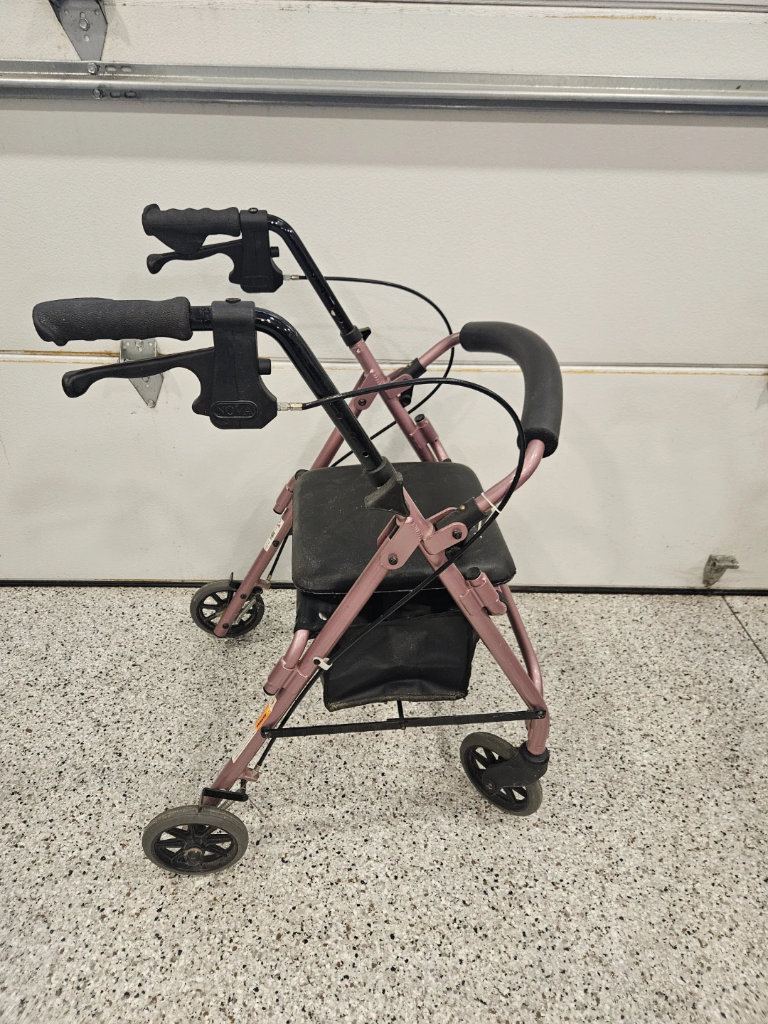 Pink Rollator Walker with Seat and Bag