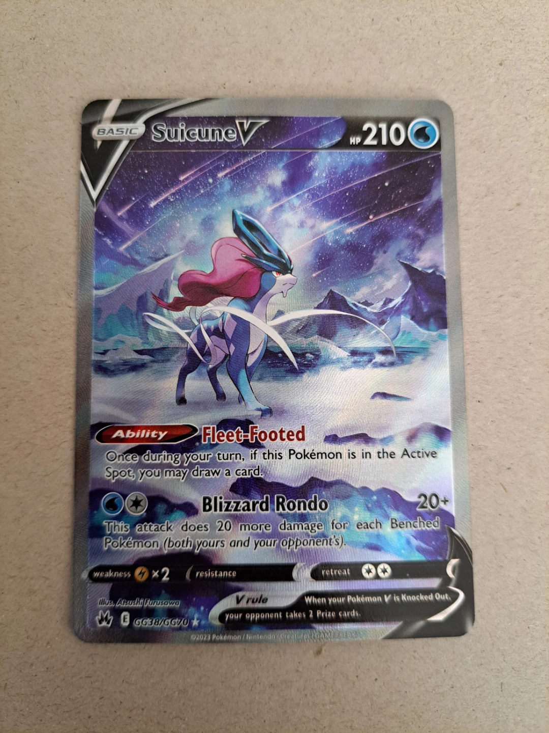 Pokemon Crown Zenith Suicune V GG38