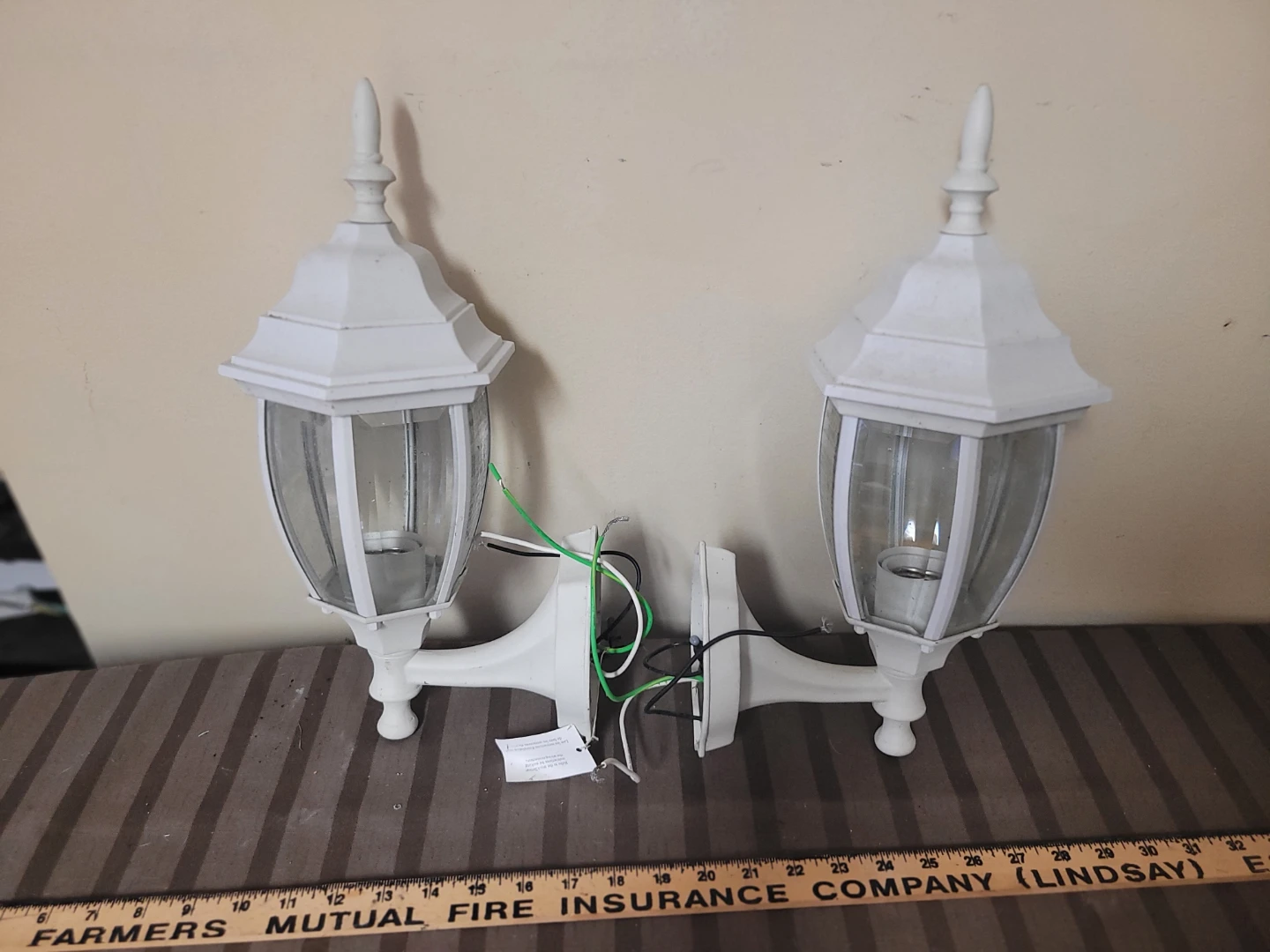 White Outdoor Wall Sconce Lights (Set of 2) - photo 2