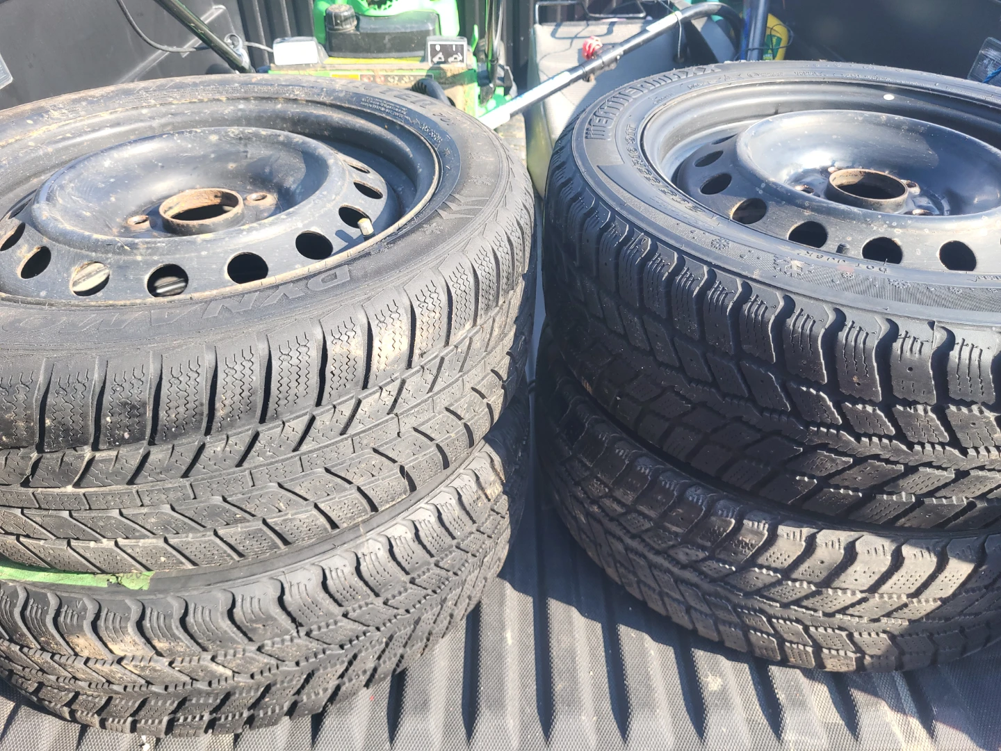 Set of four winter tires and rims. Tire size is 205/55R16