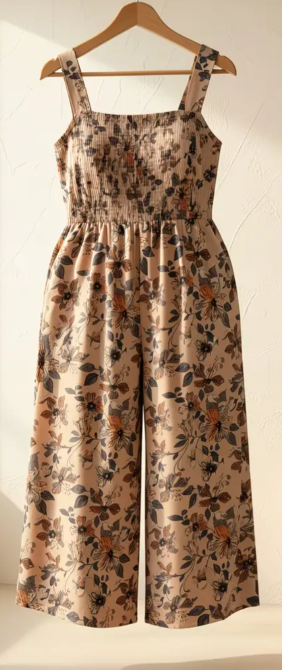 🌸 Combinaison femme à imprimé floral – Taille L