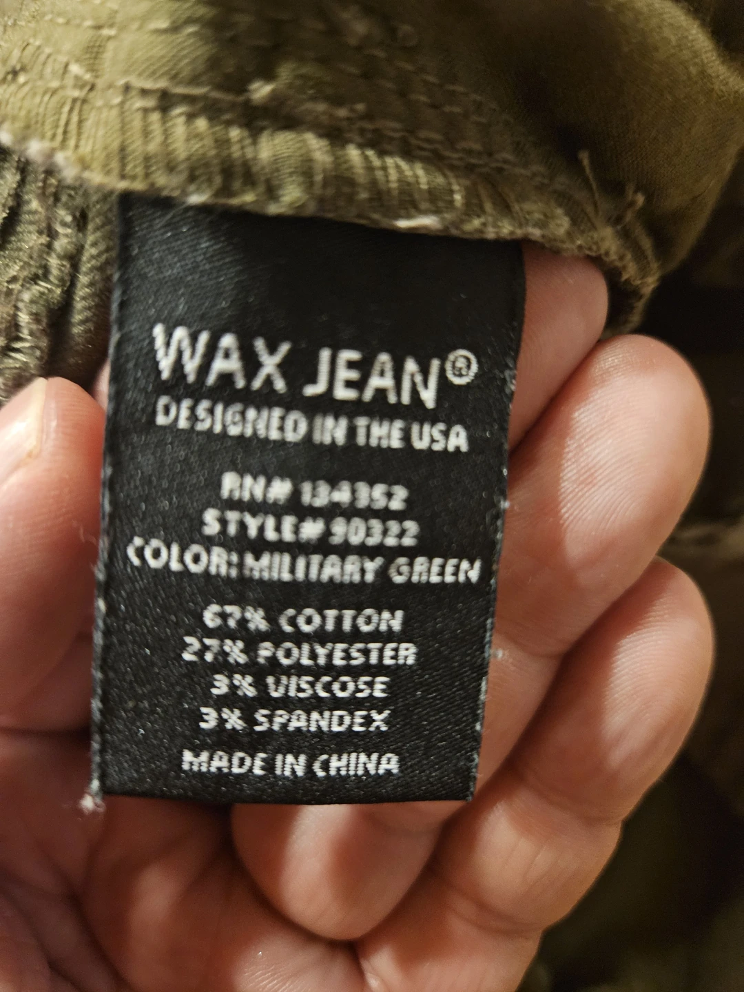 Wax Jean Military Green Cargo Pants Size 5/27 - photo 5