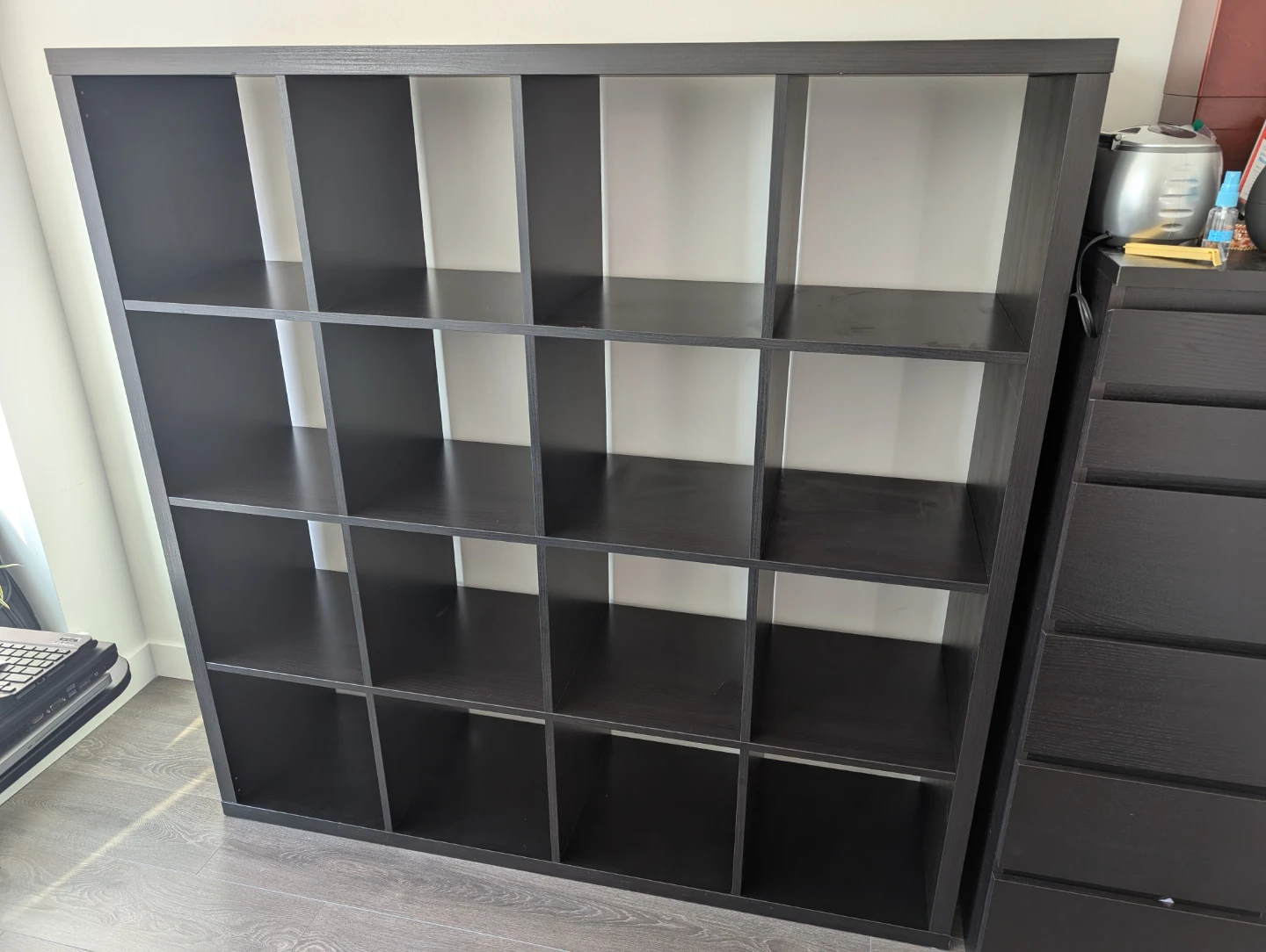 Black IKEA Kallax Shelf - 16-Cube Storage Unit