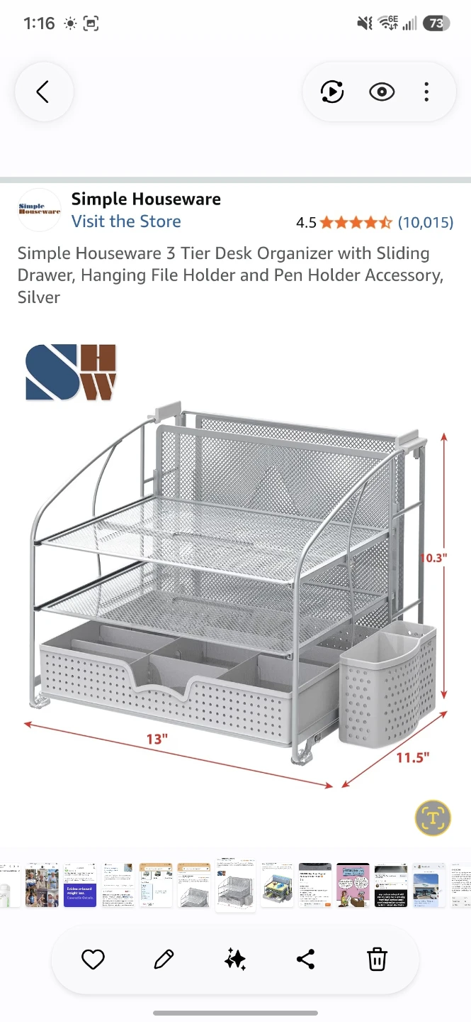 Desk organizer - Silver mesh - photo 4