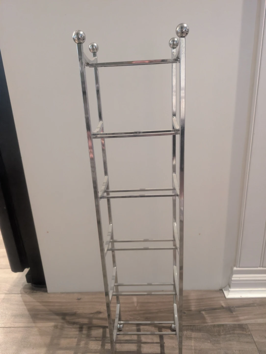 Tall chrome wine rack