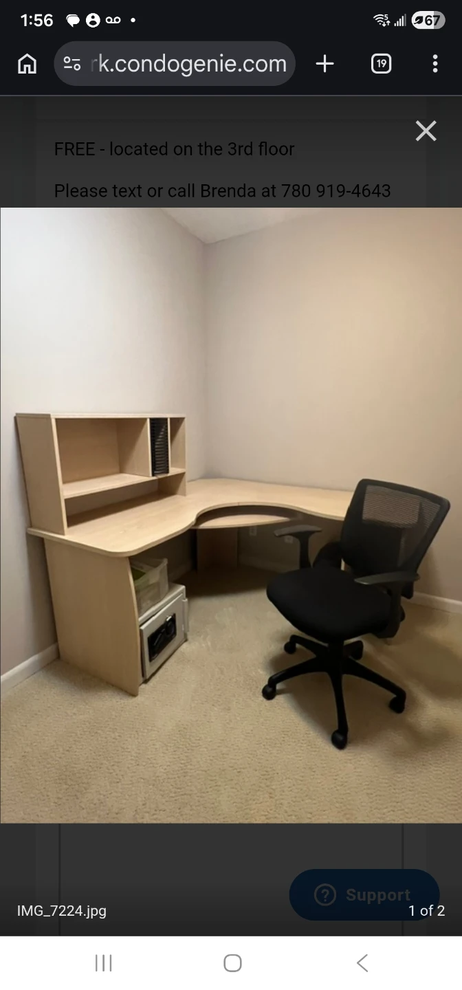 Corner Desk with Hutch and Office Chair - photo 2