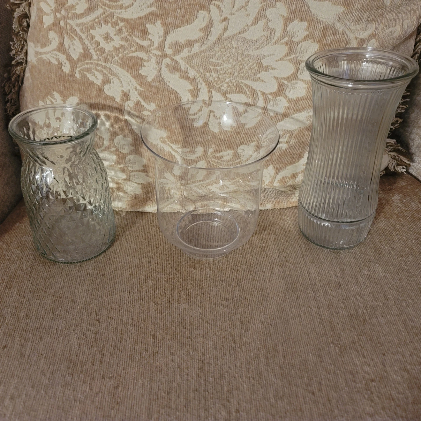 Set of 3 Glass Vases
