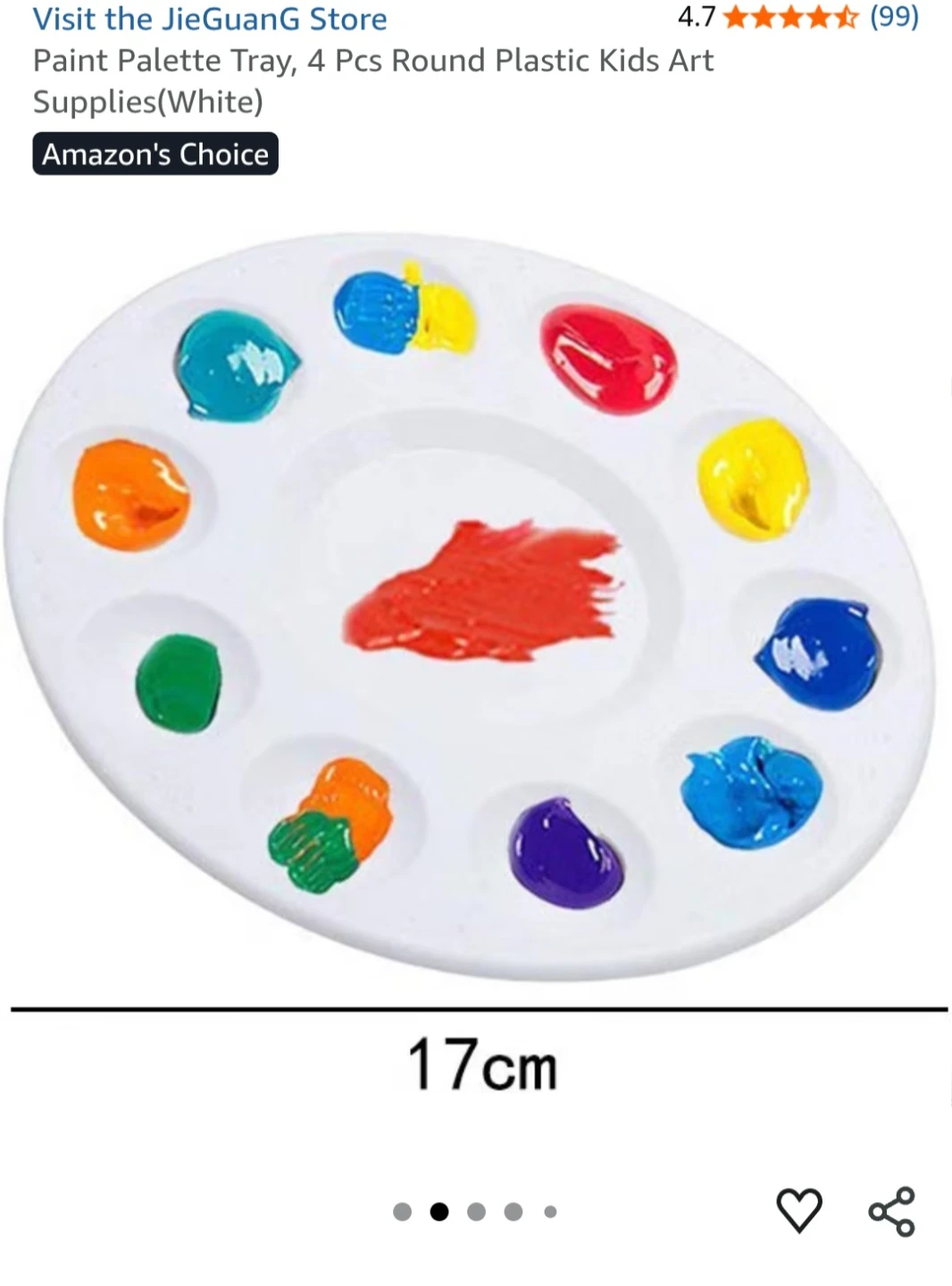 4 Pcs Round Plastic Paint Palette Tray - photo 3