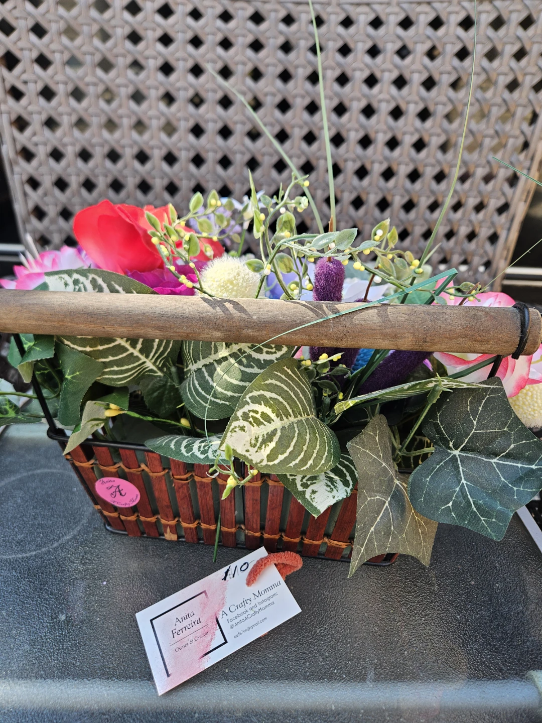 Artificial Flower Arrangement in Basket - photo 2