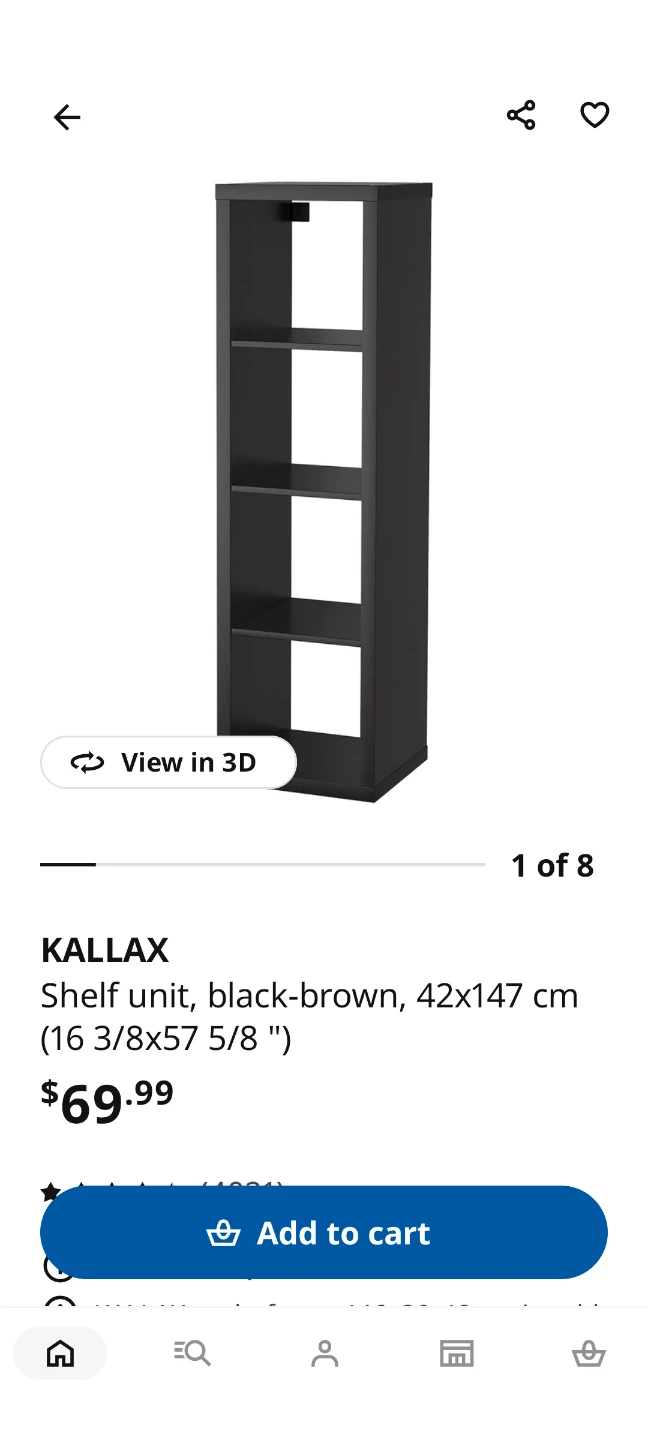 IKEA KALLAX Shelf Unit Black-Brown - photo 3