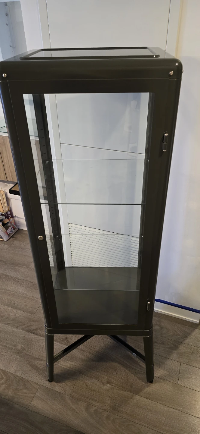 IKEA FABRIKÖR Glass-door Cabinet, Dark Gray