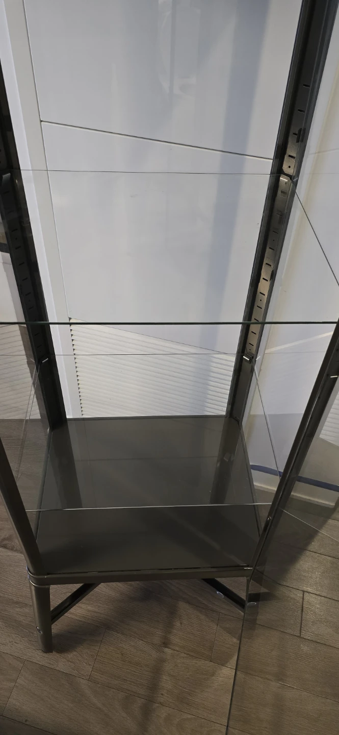 IKEA FABRIKÖR Glass-door Cabinet, Dark Gray - photo 2