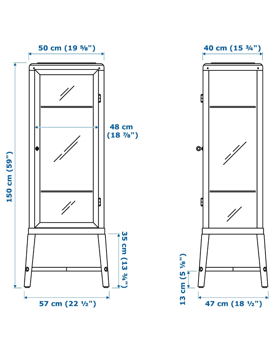 IKEA FABRIKÖR Glass-door Cabinet, Dark Gray - photo 4
