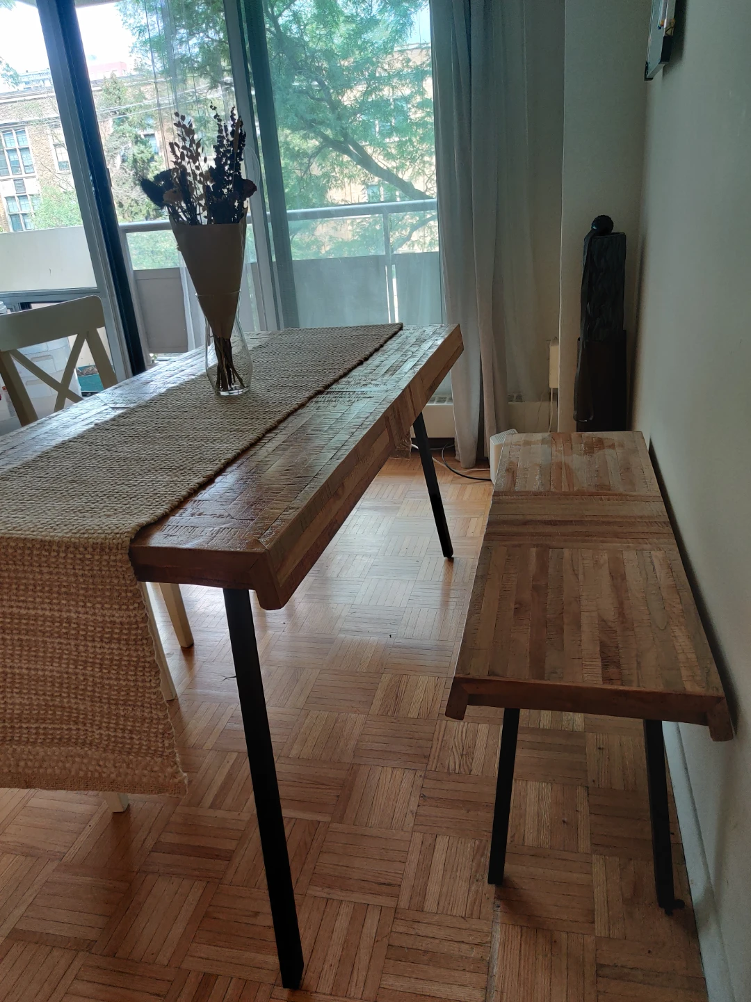 Rustic Wood Dining Table with Metal Legs - photo 2