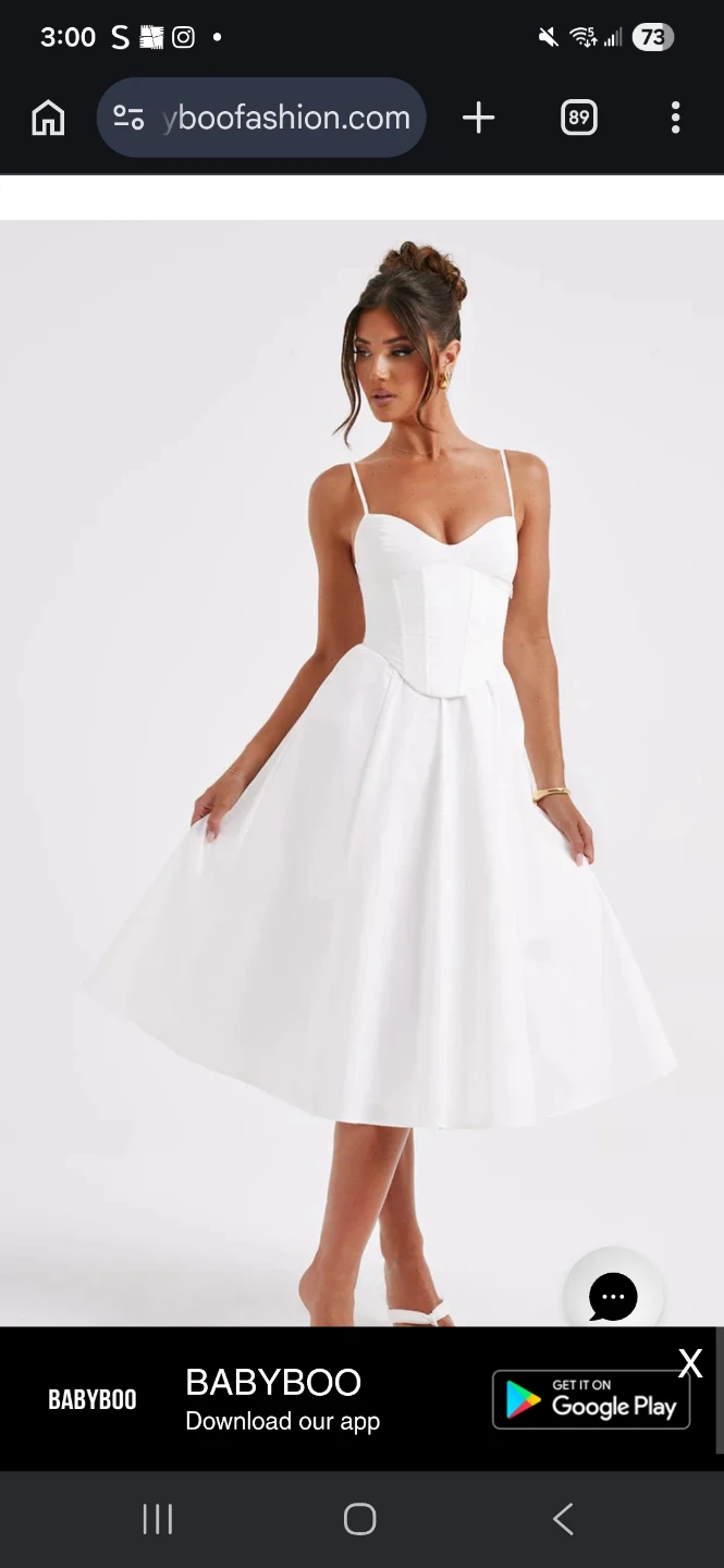 White Babyboo Corset Midi Dress