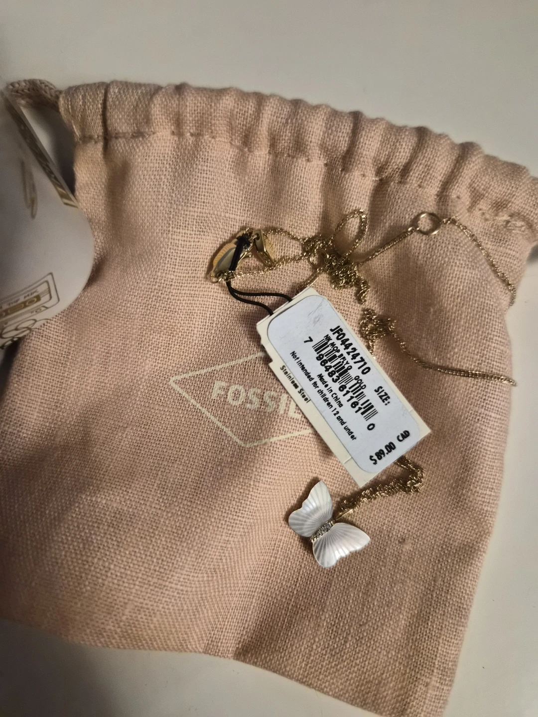BRAND NEW Fossil Butterfly Pendant Necklace