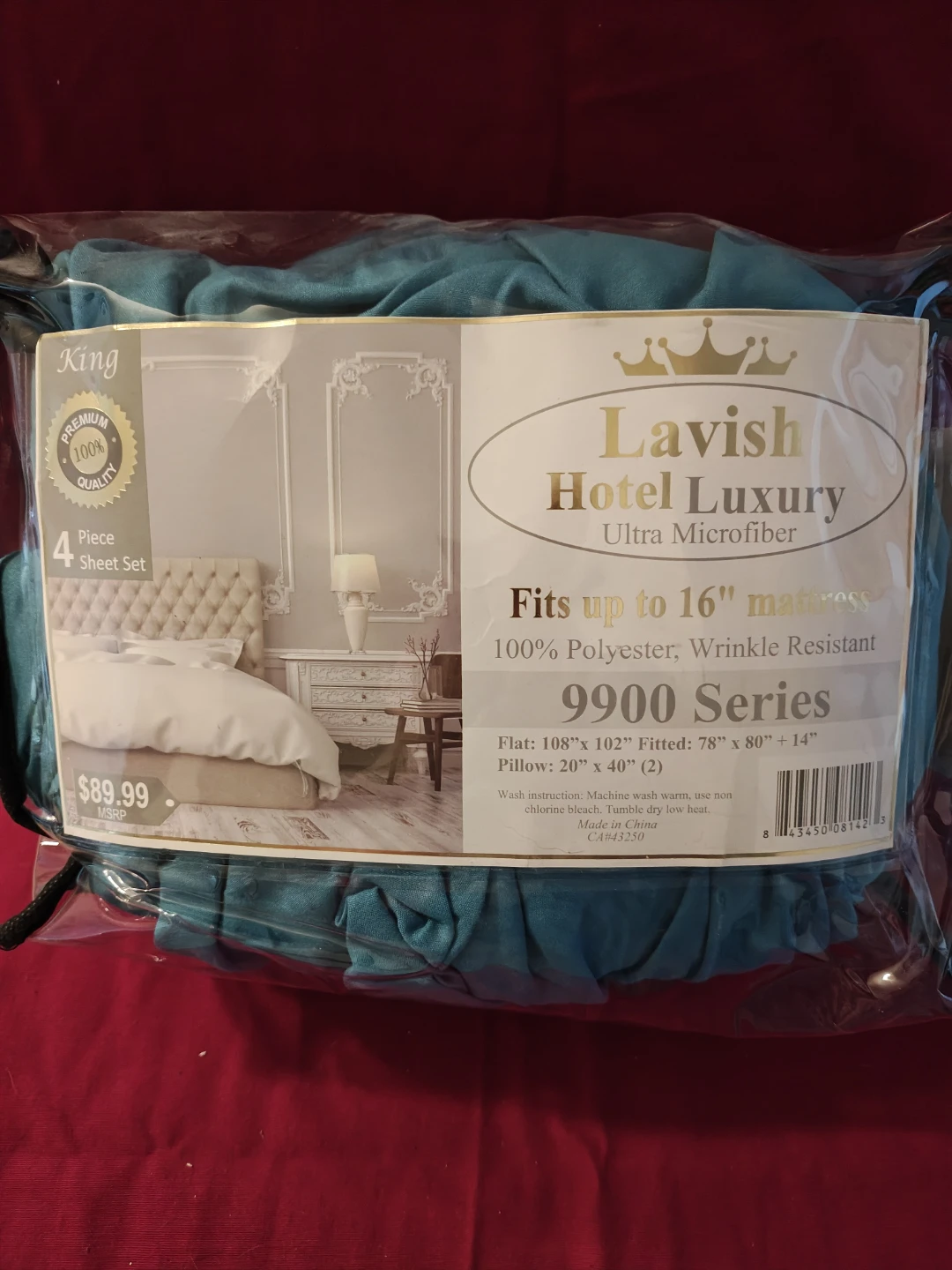 Lavish Hotel Luxury King Size Fitted Sheet (teal)