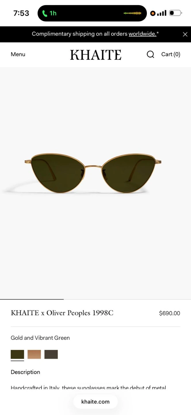 KHAITE x Oliver Peoples 1998C Sunglasses - photo 3