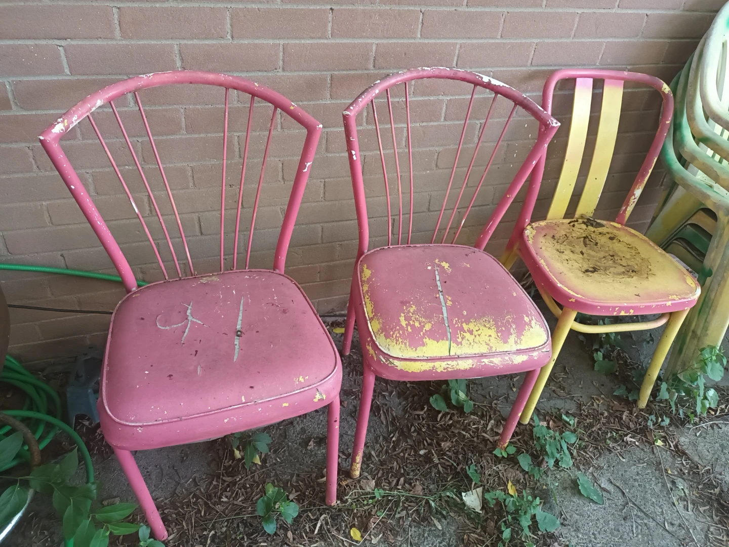 3 Vintage Metal Chairs
