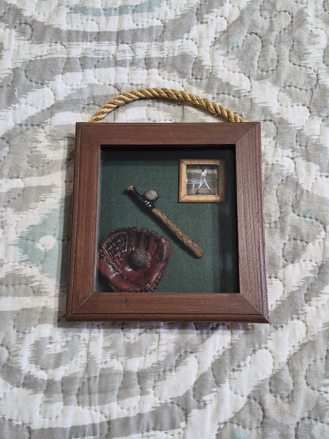 5 1/2" x 5 1/2" Wooden Shadow Box Style Baseball...