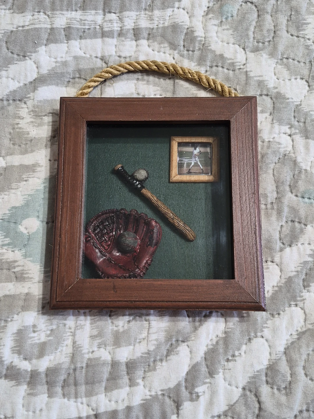 5 1/2" x 5 1/2" Wooden Shadow Box Style Baseball... - photo 3