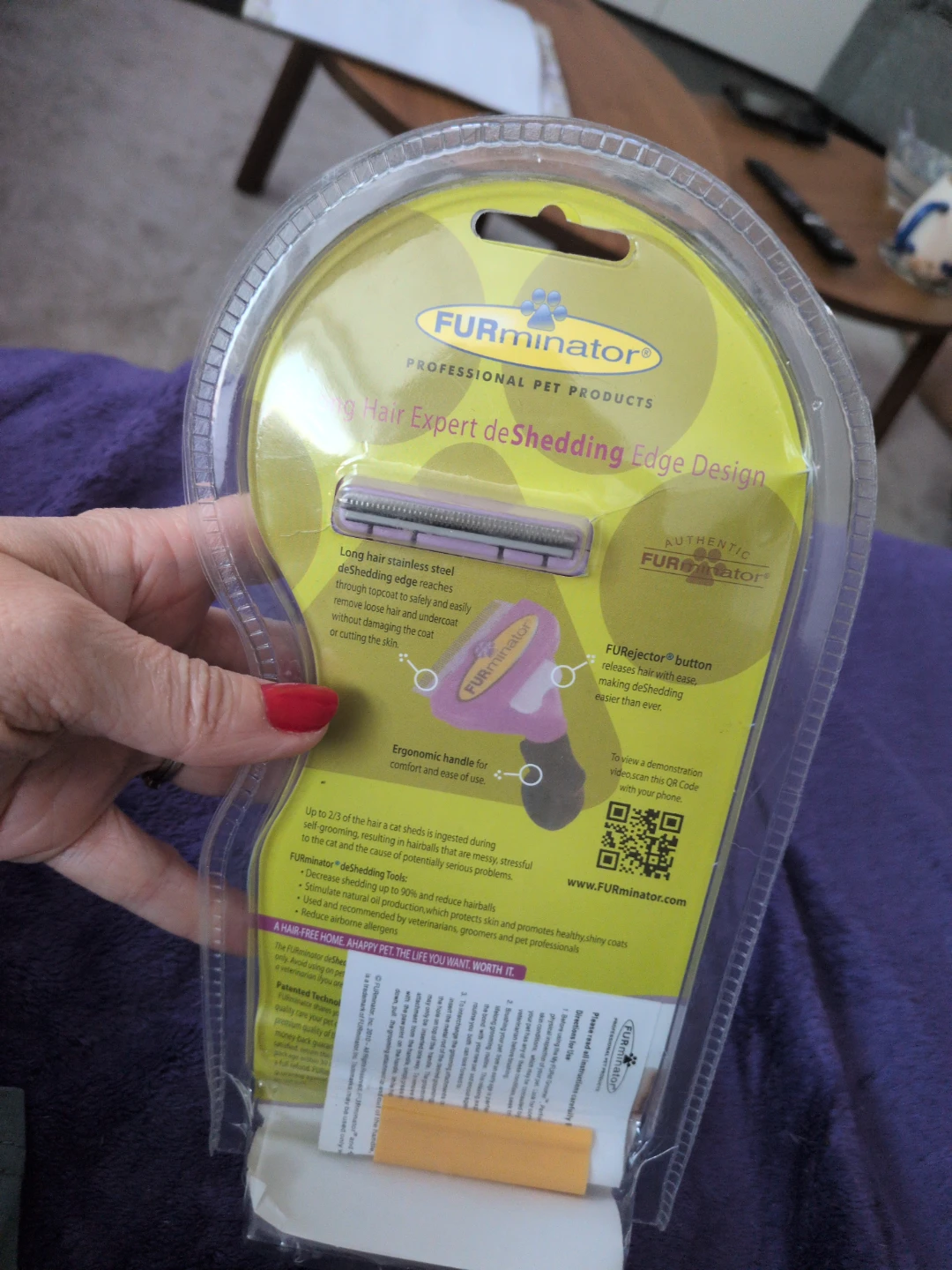 FURminator Long Hair Cat DeShedding Tool Small - photo 2