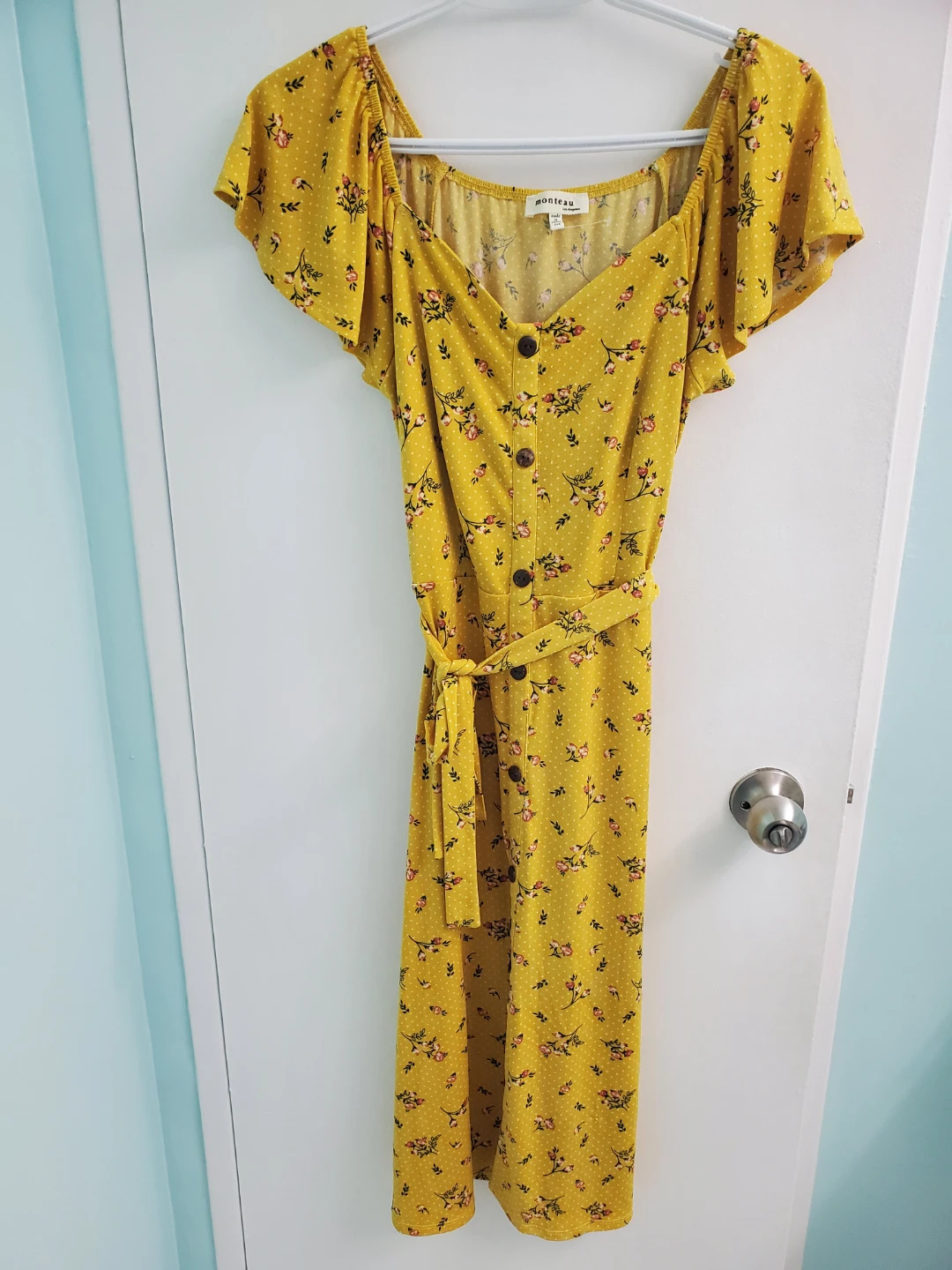 NEW!! Yellow Floral Button-Up Maxi Dress - photo 2