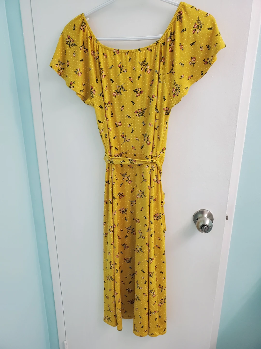NEW!! Yellow Floral Button-Up Maxi Dress - photo 3