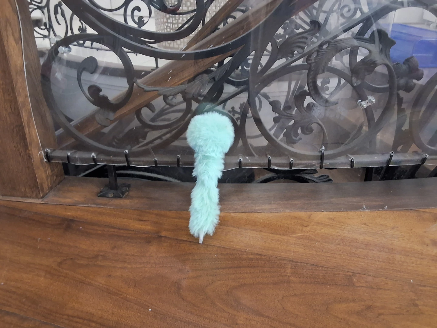 Fluffy teal cute pen