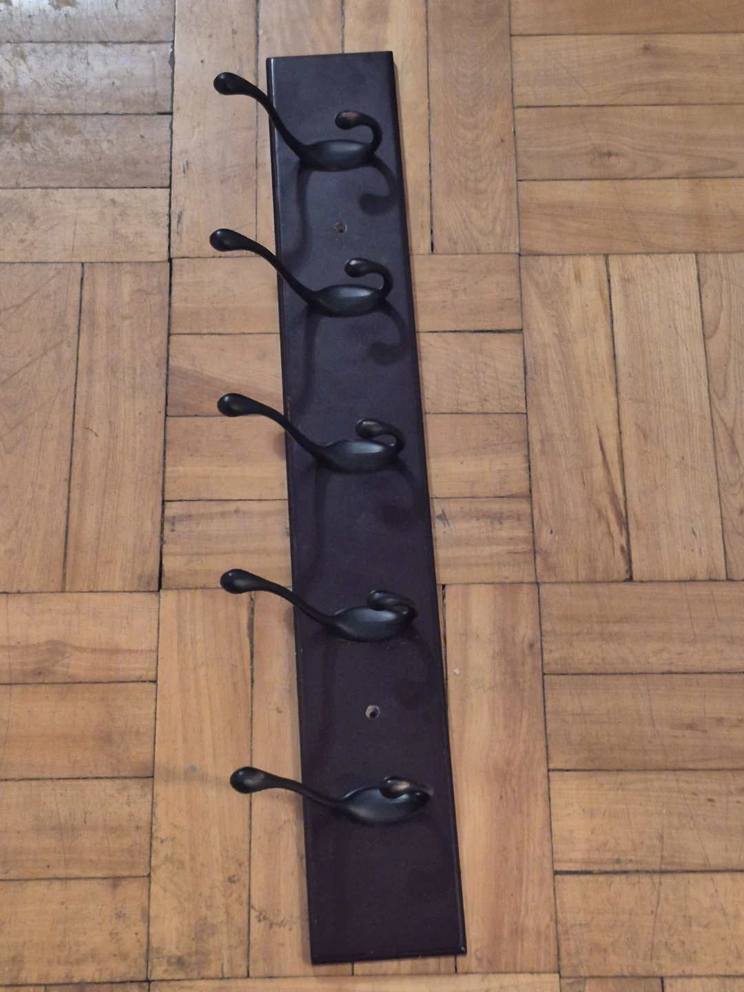 Wall Mounted Wood Coat Rack with 5 Hooks - photo 2