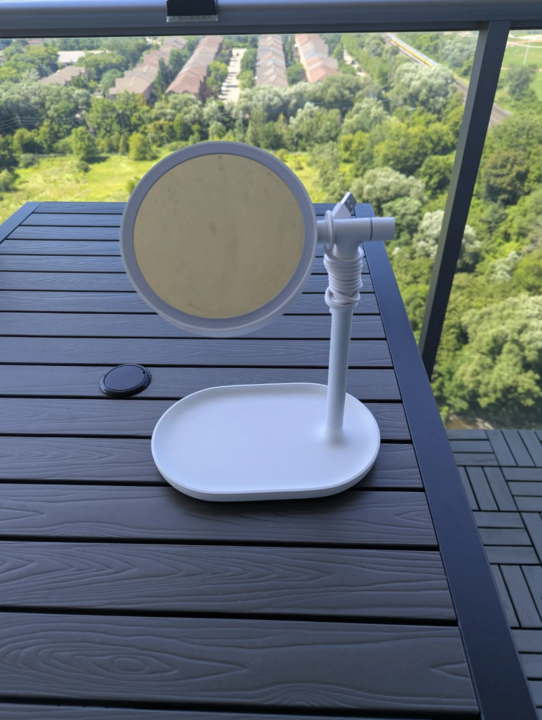 White Makeup Mirror with Tray