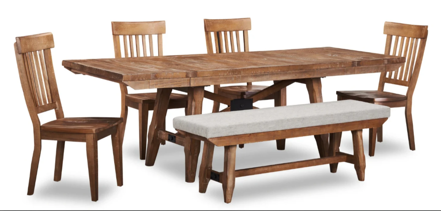 Beautiful Rustic Wooden Dining Table Set (3yr warranty)